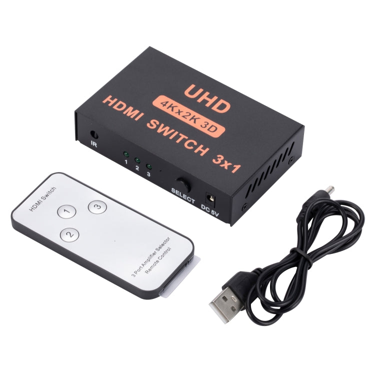 HDMI Switch 3 into 1 out 4Kx2K HD Video Switch, with Remote Control - HoMEdemic™ 