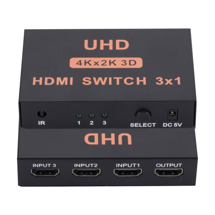 HDMI Switch 3 into 1 out 4Kx2K HD Video Switch, with Remote Control - HoMEdemic™ 