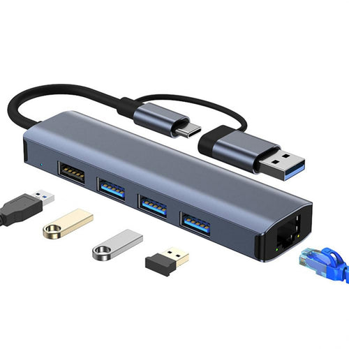 BYL-2208 5 in 2 USB + USB-C / Type-C to USB Multifunctional Docking Station HUB Adapter - HoMEdemic™ 