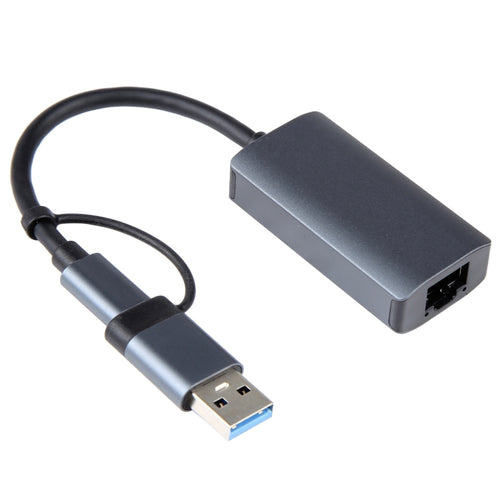 BYL-2207 2 in 1 USB + Type-C to RJ45 Docking Station HUB Adapter - HoMEdemic™ 