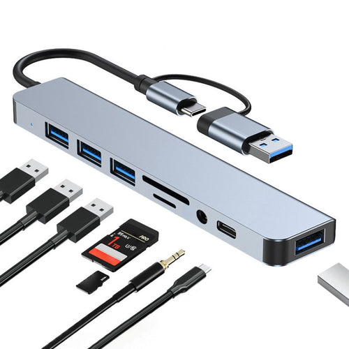 BYL-2218TU 8 in 1 USB + USB-C / Type-C to USB Multifunctional Docking Station HUB Adapter - HoMEdemic™ 