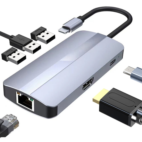 BYL-2209 6 in 1 USB-C / Type-C to USB Multifunctional Docking Station HUB Adapter - HoMEdemic™ 