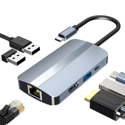 BYL-2203 6 in 1 USB-C / Type-C to USB Multifunctional Docking Station HUB Adapter - HoMEdemic™ 