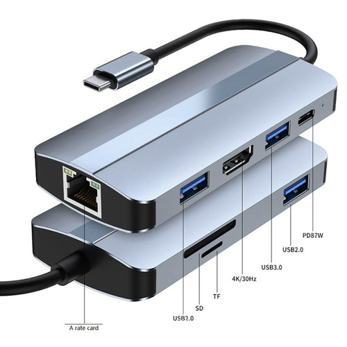 BYL-2205 8 in 1 USB-C / Type-C to USB Multifunctional Docking Station HUB Adapter - HoMEdemic™ 