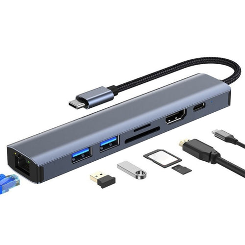 BYL-2303 7 in 1 USB-C / Type-C to USB Multifunctional Docking Station HUB Adapter - HoMEdemic™ 