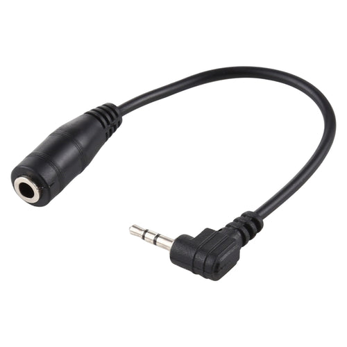 2.5mm Right Angle Male Plug to 3.5mm Female Jack Stereo AUX Audio DC Power Adapter Converter Cable, Length: 14cm - HoMEdemic™ 