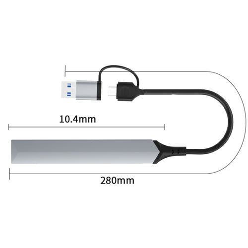 V252B 4 in 1 USB + USB-C/Type-C to USB Multifunctional Docking Station HUB Adapter - HoMEdemic™ 