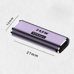 240W USB-C/Type-C Female to USB-C/Type-C Female 40Gbps Straight Adapter with Light, Female Straight Adapter - HoMEdemic™ 