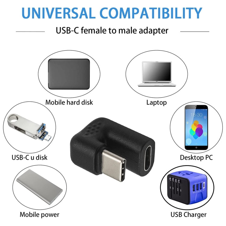 U-shaped USB-C / Type-C Male to Female Adapter, Type-C to Type-C - HoMEdemic™ 