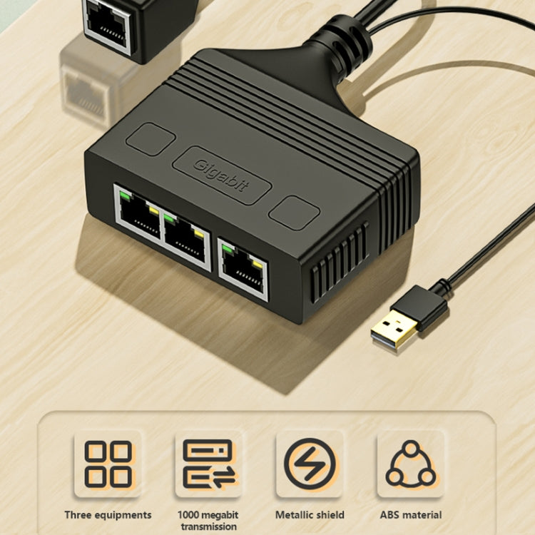 Female RJ45 3 in 1 Gigabit Network Splitter Cable Ethernet Network Coupler - HoMEdemic™ 