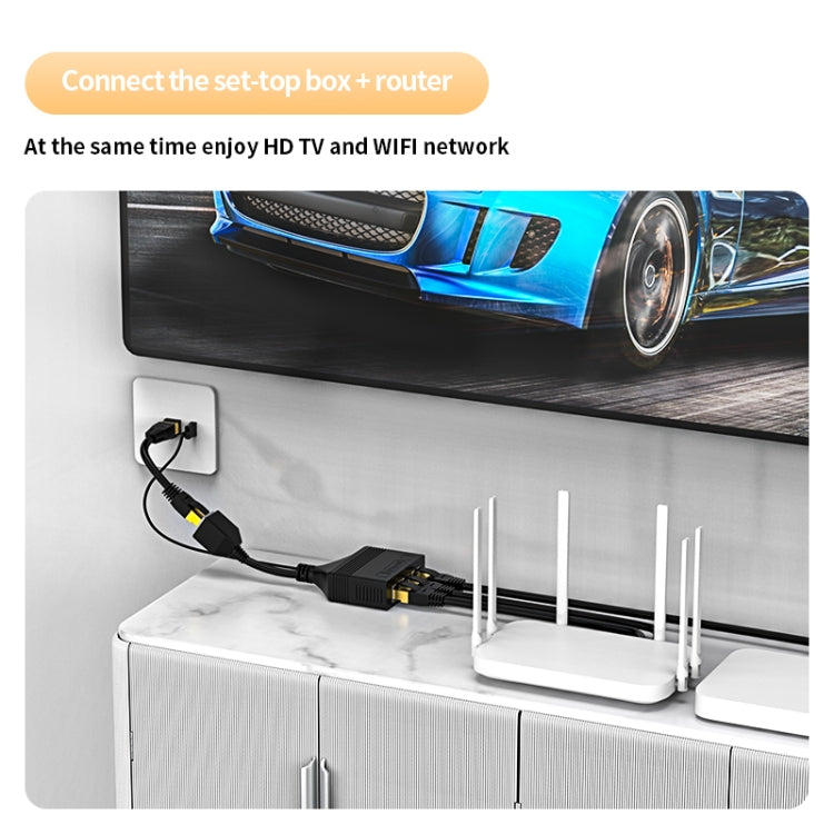 Female RJ45 3 in 1 Gigabit Network Splitter Cable Ethernet Network Coupler - HoMEdemic™ 