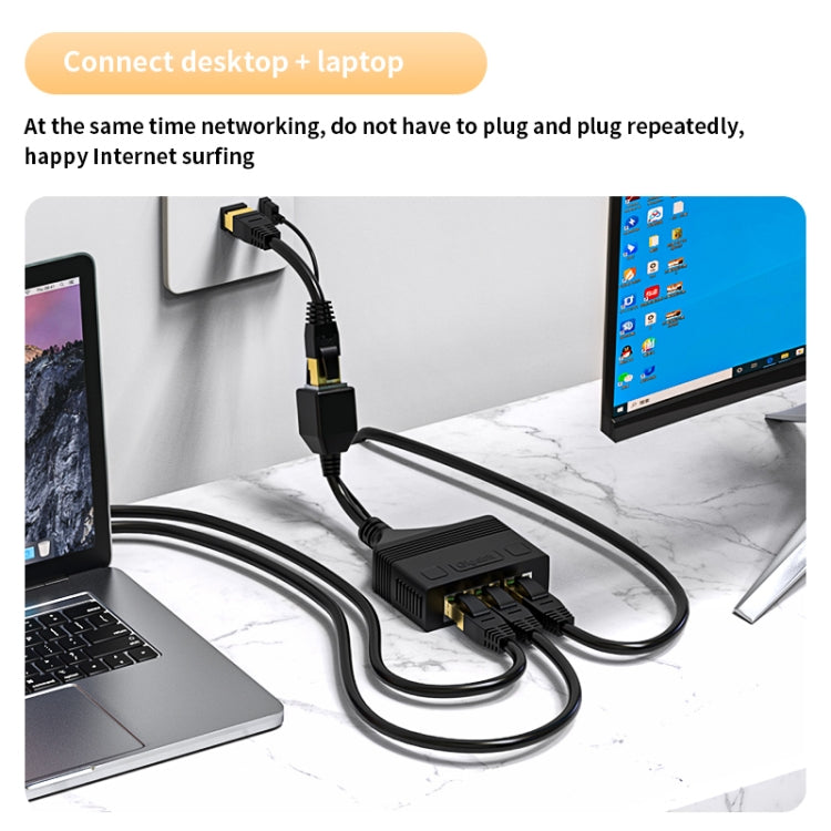Female RJ45 3 in 1 Gigabit Network Splitter Cable Ethernet Network Coupler - HoMEdemic™ 