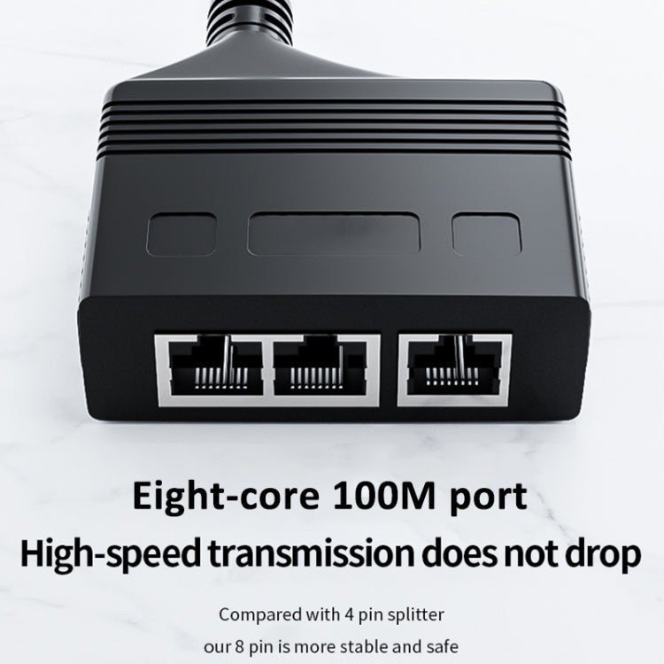 Male RJ45 3 in 1 100M Network Splitter Cable Ethernet Network Coupler - HoMEdemic™ 