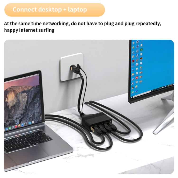 Female RJ45 4 in 1 Gigabit Network Splitter Cable Ethernet Network Coupler - HoMEdemic™ 