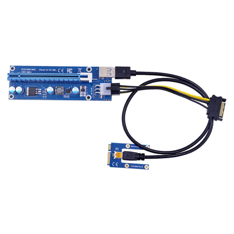 PCE164P-N03 VER006C Mini PCI-E 1X To 16X Riser For Laptop External Image Card, Spec: Blackboard 6pin - HoMEdemic™ 