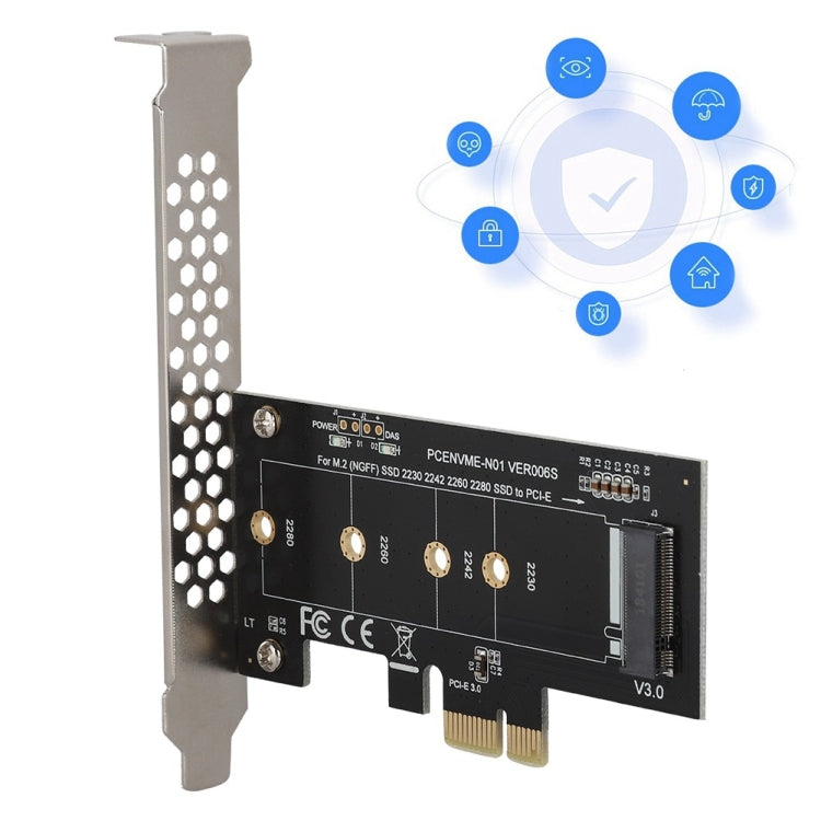 PCI-E 1X To M.2 NVME KEY-M SSD Riser Card Adapter Without Baffle - HoMEdemic™ 