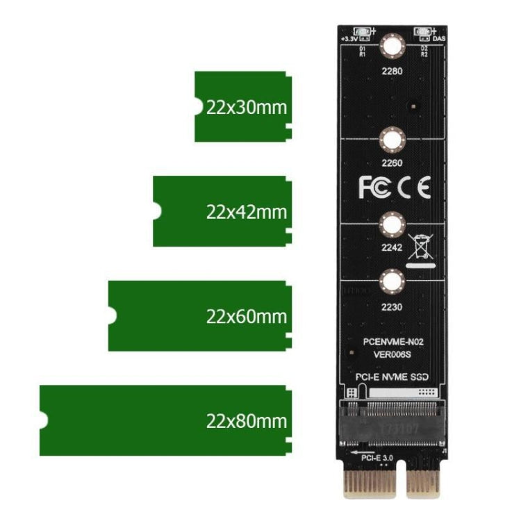 PCI-E 1X To M.2 NVME KEY-M SSD Riser Card Adapter Without Baffle - HoMEdemic™ 