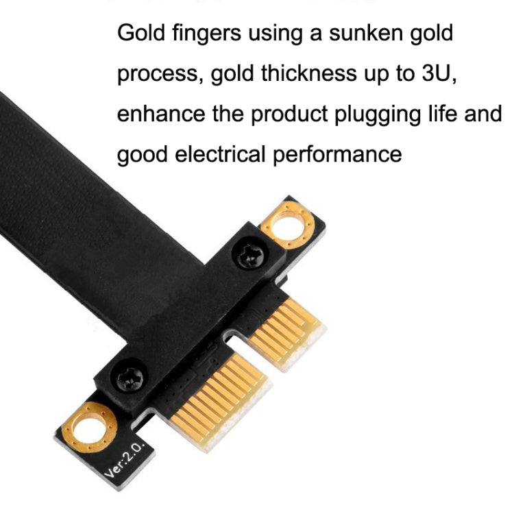 PCI-E 3.0 1X To 1X 90 Degrees Reverse Graphics Card / Wireless Network Card / Conversion Card Extension Cable(Black) - HoMEdemic™ 