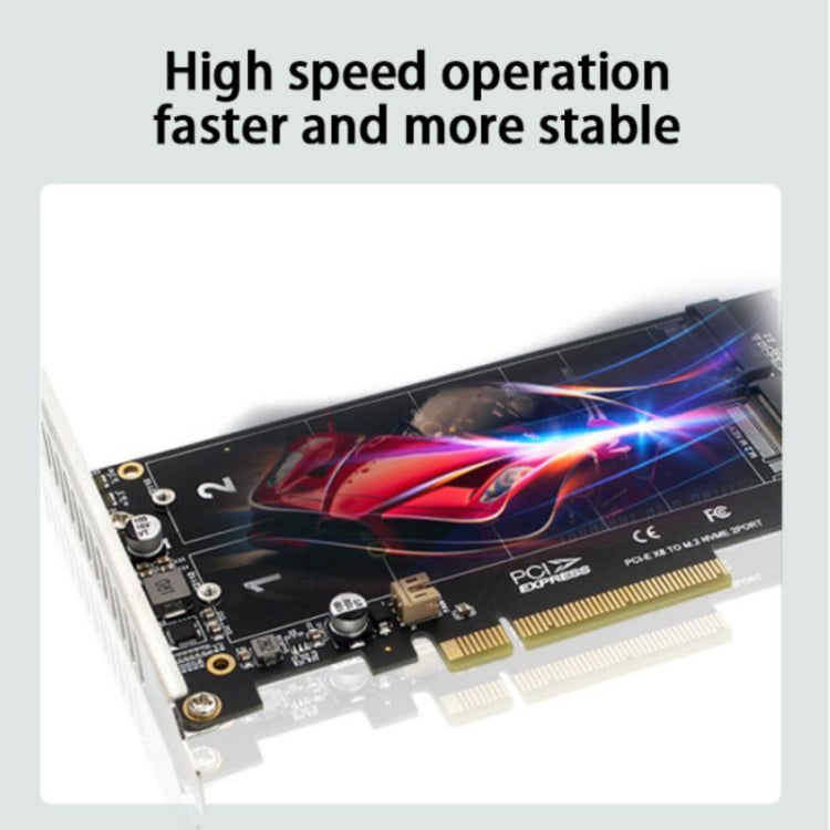 PCI-E X8 Double Disk Transfer Card NVME M.2 MKEY SSD RAID Array Expansion Adapter(PH45) - HoMEdemic™ 