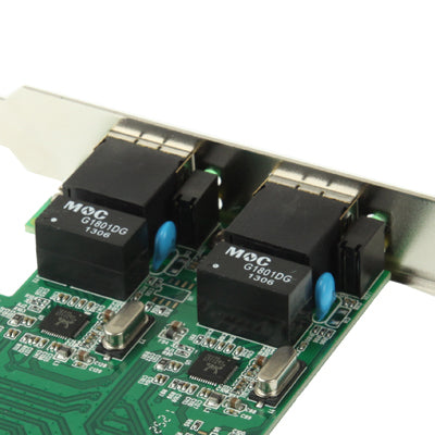PCI-Express Dual Gigabit Ethernet Controller Card Adapter 2 Port RJ45 10/100/1000 BASE-T (IO-PCE8111-2GLAN), 2 Ports RJ45 - HoMEdemic™ 