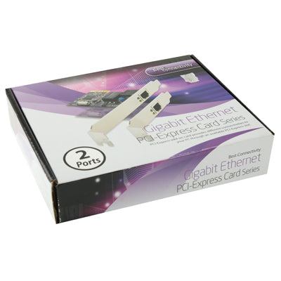 PCI-Express Dual Gigabit Ethernet Controller Card Adapter 2 Port RJ45 10/100/1000 BASE-T (IO-PCE8111-2GLAN), 2 Ports RJ45 - HoMEdemic™ 