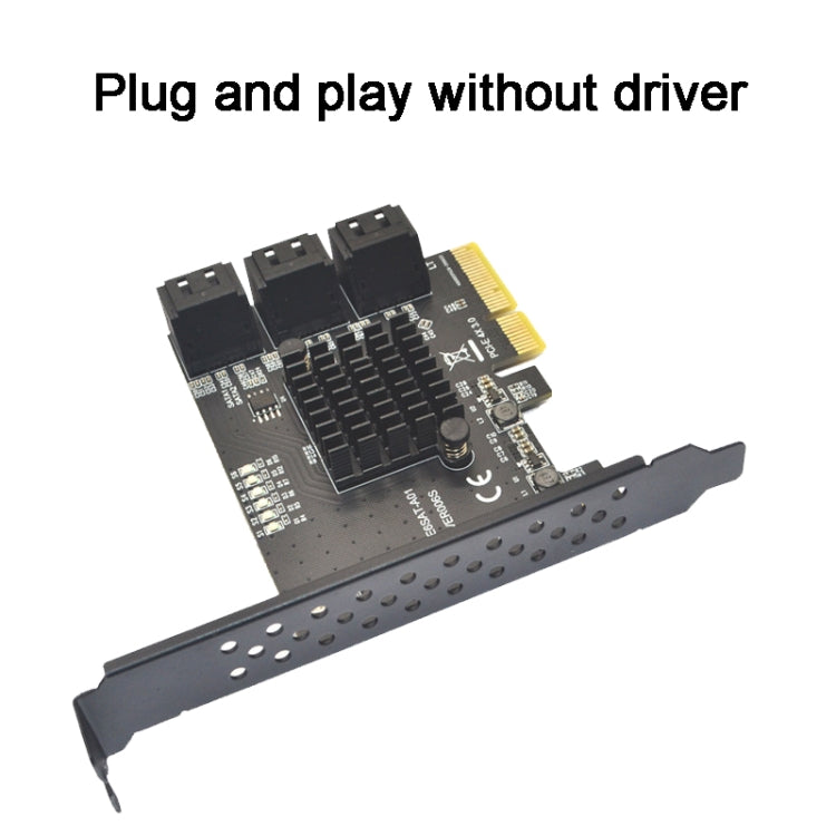 PCIE 1X To 10 Port  SATA 3.0 Adapter Expansion Card ASMedia ASM1166 Converter - HoMEdemic™ 