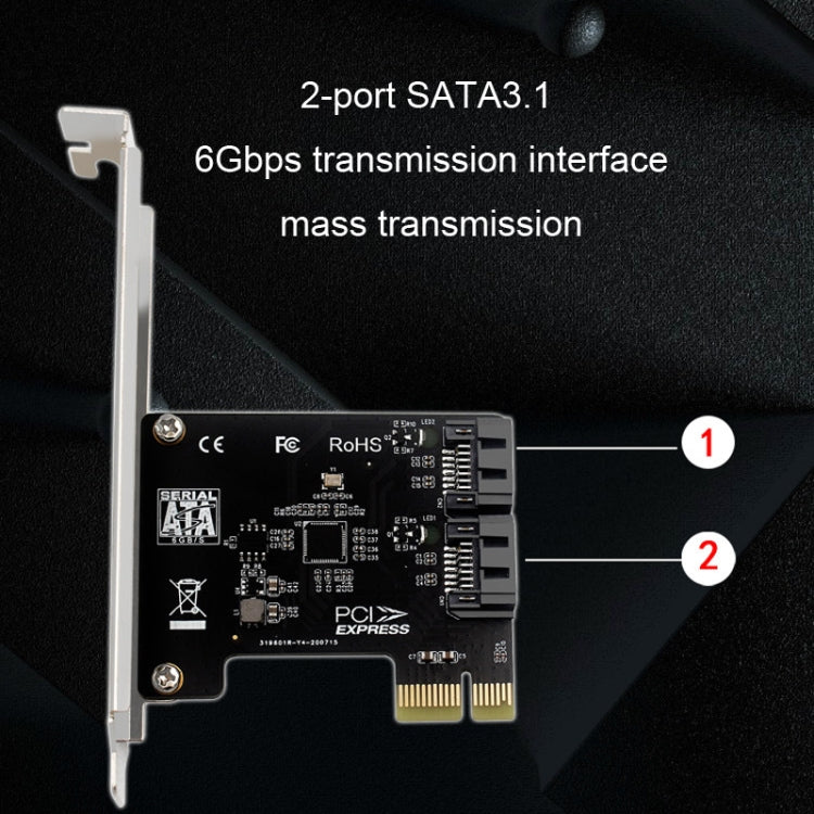PCIE 2 Port SATA 3.0 Expansion Card 6Gbps Computer Desktop Chassis Conversion Card - HoMEdemic™ 
