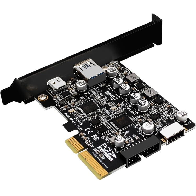 PCIE 3.0 To USB 3.2 Extension Card Type-C Port Front Type-E Expansion Riser Card(PH68) - HoMEdemic™ 
