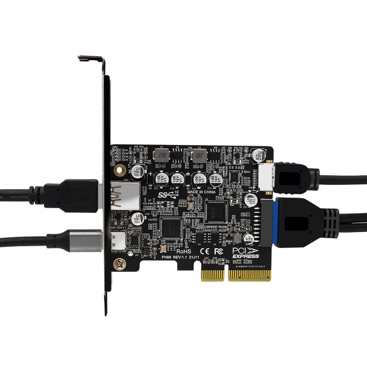 PCIE 3.0 To USB 3.2 Extension Card Type-C Port Front Type-E Expansion Riser Card(PH68) - HoMEdemic™ 