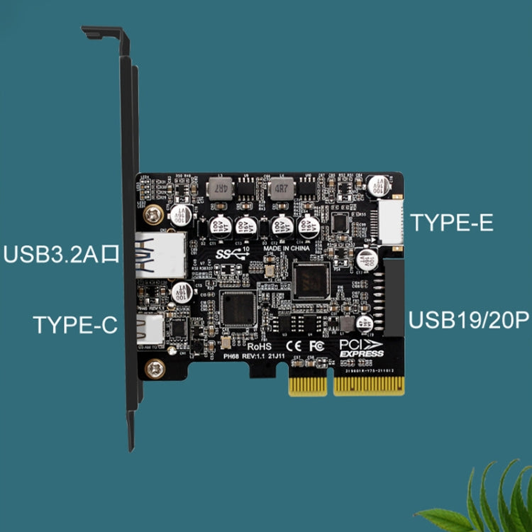 PCIE 3.0 To USB 3.2 Extension Card Type-C Port Front Type-E Expansion Riser Card(PH68) - HoMEdemic™ 