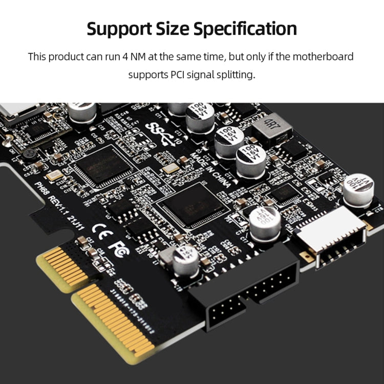 PCIE 3.0 To USB 3.2 Extension Card Type-C Port Front Type-E Expansion Riser Card(PH68) - HoMEdemic™ 