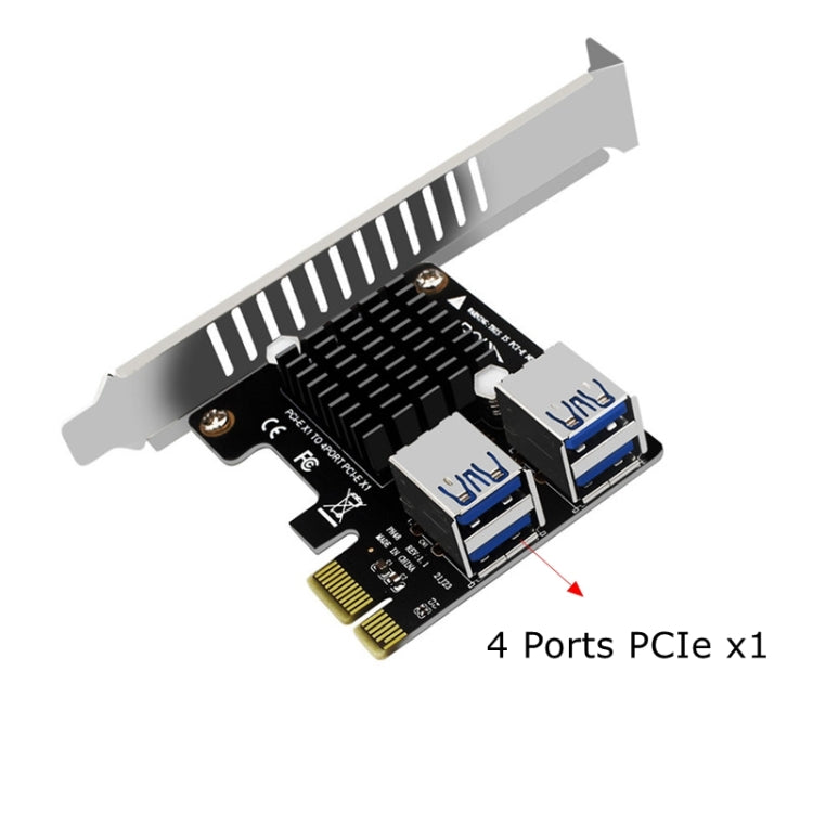 PCIE To PCI-E4 Port USB3.0 Expansion Card Graphics Card Extension(Full High Baffle) - HoMEdemic™ 