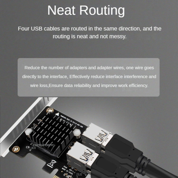PCIE To PCI-E4 Port USB3.0 Expansion Card Graphics Card Extension(Full High Baffle) - HoMEdemic™ 