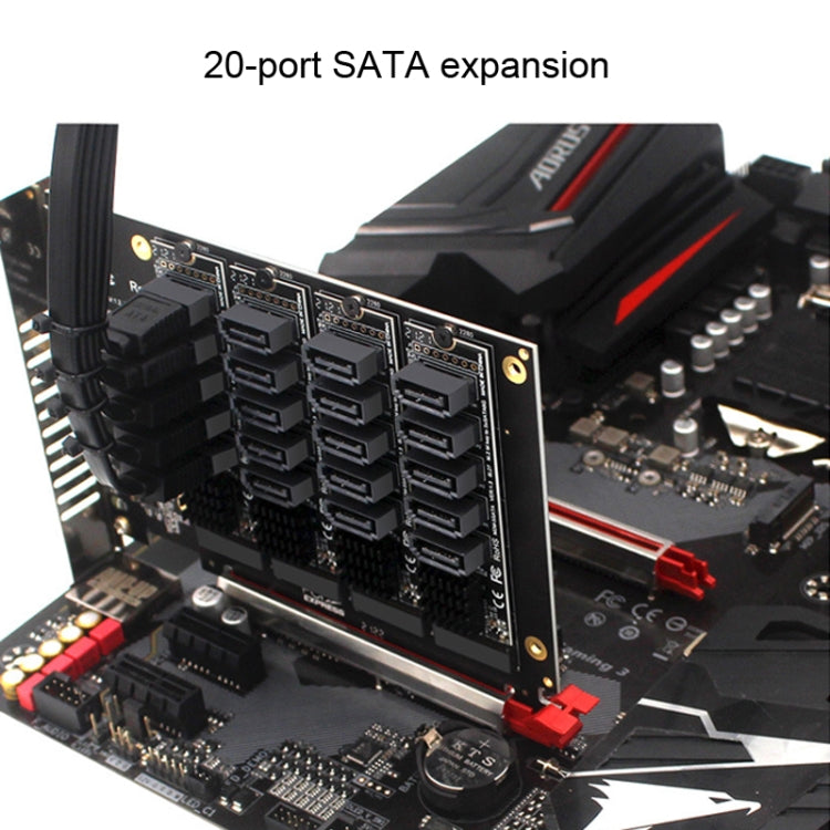 PCIEX16 NVME M.2 RAID Array Expansion SATA 20 Port Transfer Card - HoMEdemic™ 