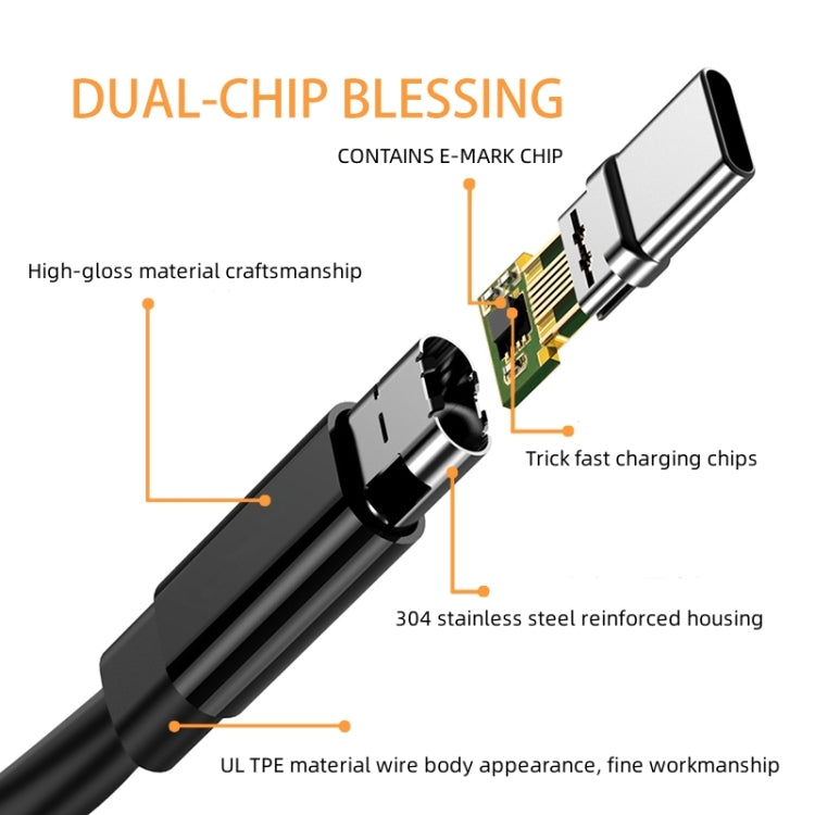PD 100W Type-C to Big Square USB Port Charging Cable For Lenovo Thinkpad/ThinkBook/Xiaoxin, Length: 1.8m - HoMEdemic™ 