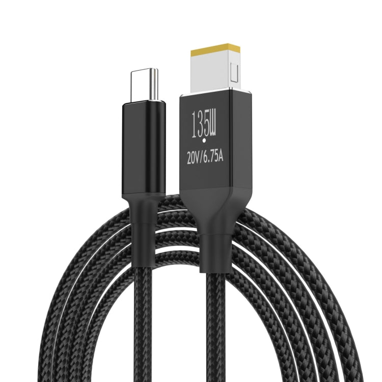 PD 135W Type-C to Big Square USB Port Charging Cable For Lenovo Thinkpad/ThinkBook/Xiaoxin, Length: 1.8m - HoMEdemic™ 