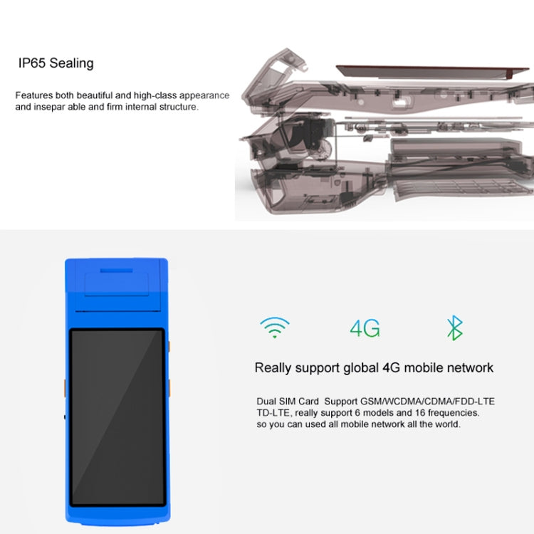 PDA-5501 Multi-function 5.5 inch IPS Screen IP65 Protection All-in-one Intelligent Terminal, Built-in Thermal Line Printer & MIC & Speaker, Support WiFi & Bluetooth & GPS - HoMEdemic™ 