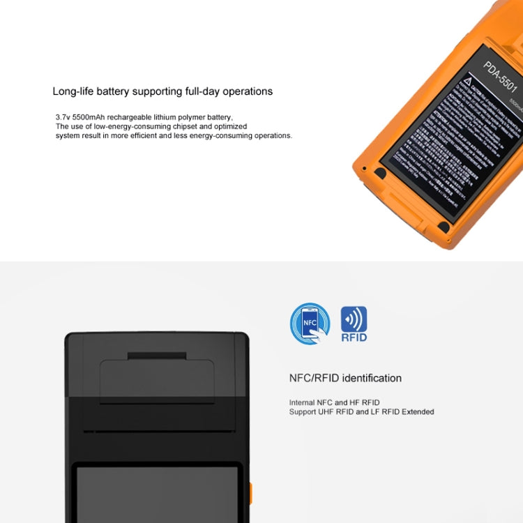 PDA-5501 Multi-function 5.5 inch IPS Screen IP65 Protection All-in-one Intelligent Terminal, Built-in Thermal Line Printer & MIC & Speaker, Support WiFi & Bluetooth & GPS - HoMEdemic™ 