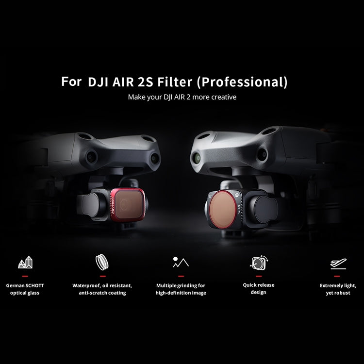 PGYTECH P-16B-062 4 in 1 ND8+ND16+ND32+ND64 Lens Filter Kits for DJI Air 2S - HoMEdemic™ 