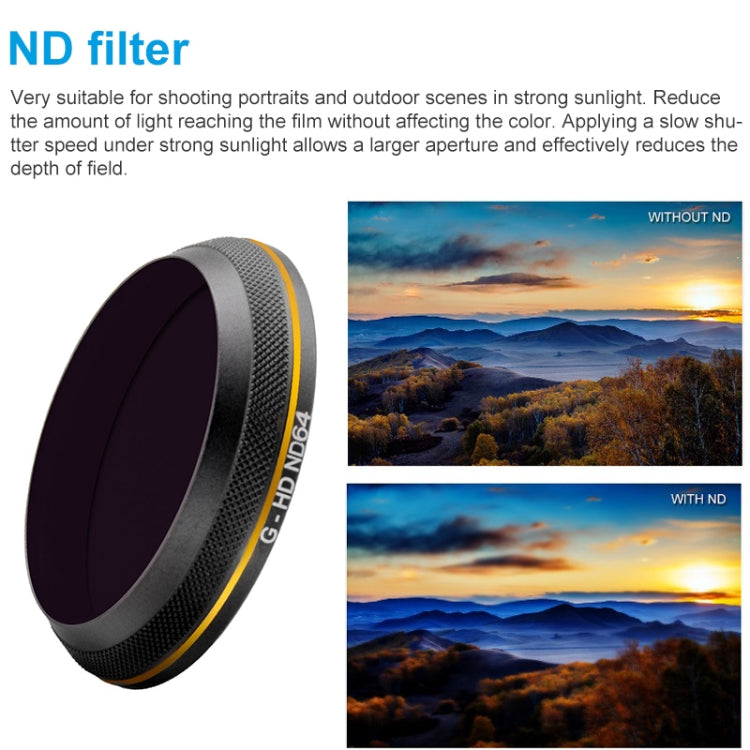 PGYTECH X4S-HD ND64 Gold-edge Lens Filter for DJI Inspire 2 / X4S Gimbal Camera Drone Accessories - HoMEdemic™ 