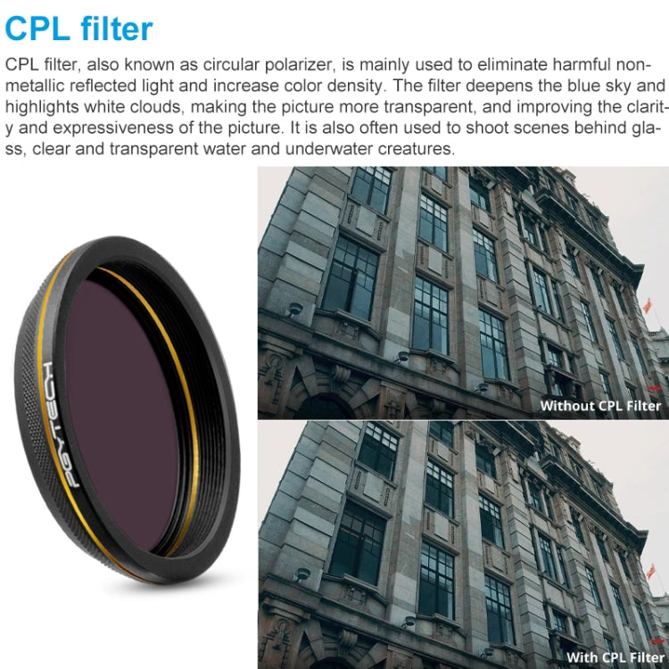 PGYTECH X4S-MRC CPL Gold-edge Lens Filter for DJI Inspire 2 / X4S Gimbal Camera Drone Accessories - HoMEdemic™ 
