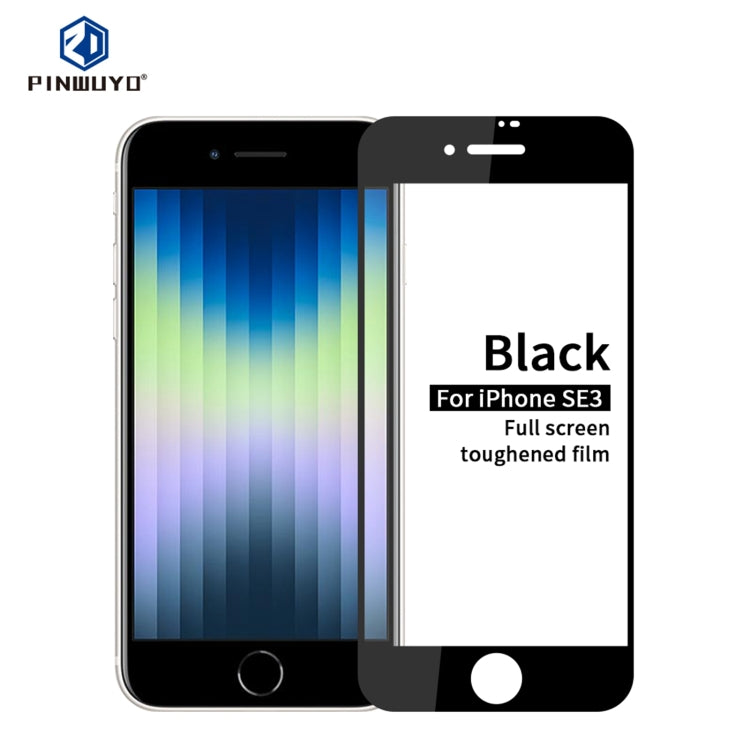 PINWUYO 9H 2.5D Full Screen Tempered Glass Film For iPhone SE 2022(Black) - HoMEdemic™ 