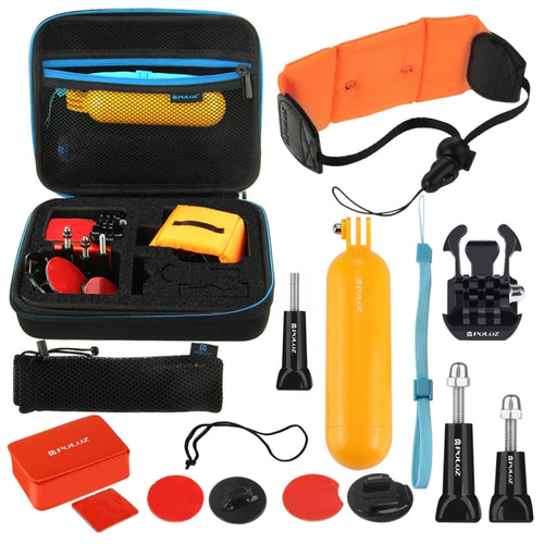 PULUZ 14 in 1 Surfing Accessories Combo Kits with EVA Case (Bobber Hand Grip + Floaty Sponge + Quick Release Buckle + Surf Board Mount + Floating Wrist Strap + Safety Tethers Strap + Storage Bag ) for GoPro, Insta360, DJI and Other Action Cameras - HoMEdemic™ 