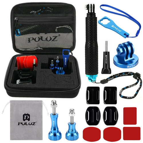 PULUZ 16 in 1 CNC Metal Accessories Combo Kits with EVA Case (Screws + Surface Mounts + Tripod Adapter + Extendable Pole Monopod + Storage Bag + Wrench) for GoPro, Insta360, DJI and Other Action Cameras - HoMEdemic™ 