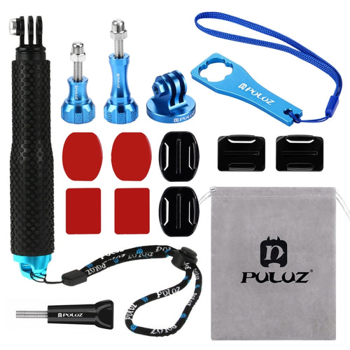 PULUZ 16 in 1 CNC Metal Accessories Combo Kits (Screws + Surface Mounts + Tripod Adapter + Extendable Pole Monopod + Storage Bag + Wrench) for GoPro, Insta360, DJI and Other Action Cameras - HoMEdemic™ 