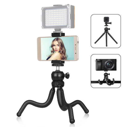 PULUZ Mini Octopus Flexible Tripod Holder with Ball Head & Phone Clamp + Tripod Mount Adapter & Long Screw for SLR Cameras, GoPro, Cellphone, Size: 25cmx4.5cm - HoMEdemic™ 