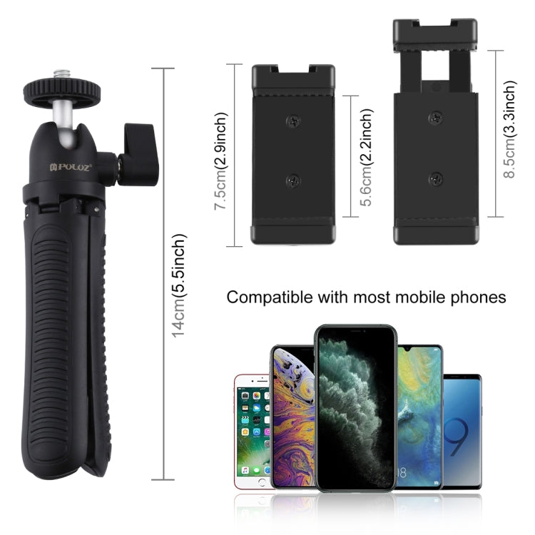 PULUZ Selfie Sticks Tripod Mount + Phone Clamp with Tripod Adapter & Long Screw(Black) - HoMEdemic™ 