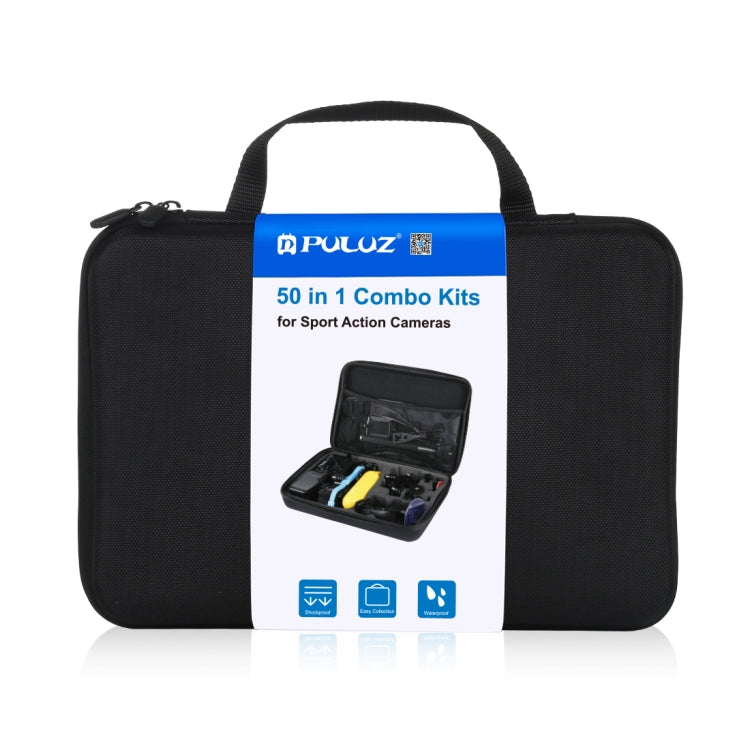PULUZ 50 in 1 Accessories Total Ultimate Combo Kits with EVA Case (Chest Strap + Suction Cup Mount + 3-Way Pivot Arms + J-Hook Buckle + Wrist Strap + Helmet Strap + Extendable Monopod + Surface Mounts ...  for GoPro, Insta360, DJI and Other Action Cameras - HoMEdemic™ 