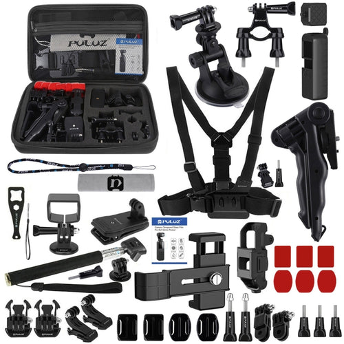 PULUZ 43 in 1 Accessories Total Ultimate Combo Kits for DJI Osmo Pocket with EVA Case (Chest Strap + Wrist Strap + Suction Cup Mount + 3-Way Pivot Arms + J-Hook Buckle + Grip Tripod Mount + Surface Mo ... orage Bag + Rec-mounts + Handlebar Mount + Wrench) - HoMEdemic™ 