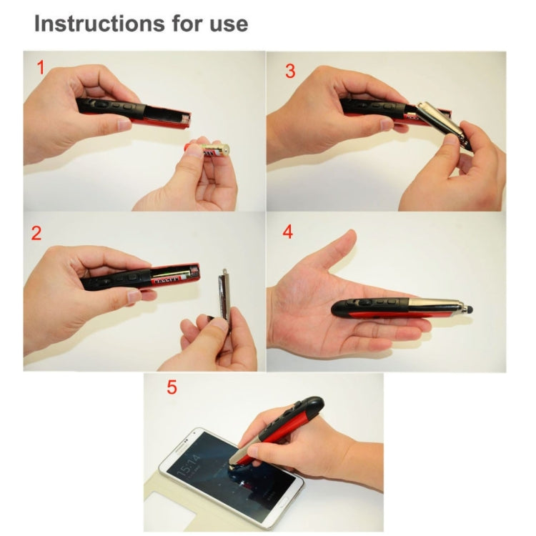 PR-08 2.4G Innovative Pen-style Handheld Wireless Smart Mouse, Effective Distance: 10m, PR-08 (Red), PR-08 (Blue), PR-08 (Grey), PR-08 (Black), PR-08 (White) - HoMEdemic™ 